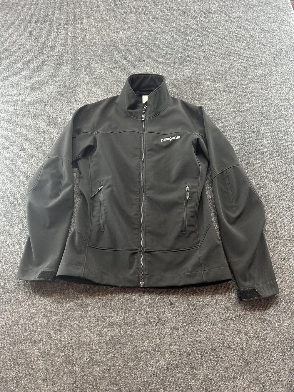 Patagonia Jacket Womens XS Black Softshell Full Zip Fleece Lined Stretch Pockets